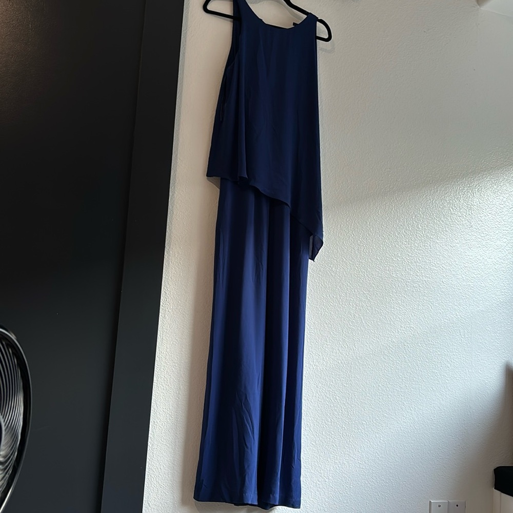 Blue jump suit from BCBG MAXAZRIA